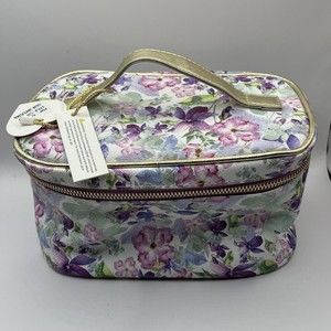 IMO Imoshion Full Size Cosmetic Makeup Bag. White/Floral.